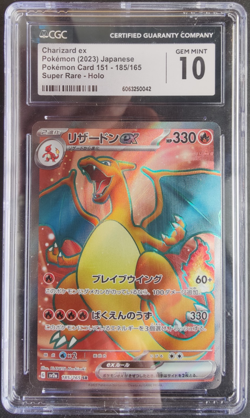 2023 Pokemon Charizard ex185/165 Sv2a: Card#151 Super Rare Holo-gradedCGC-10! - Image 1