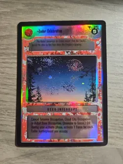 Star Wars CCG Endor Celebration Foil Black Border Card Decipher Endor BB - Image 1