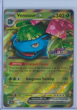 Pokemon Card Venusaur ex 001/142 Stellar Crown Stamped Promo Double Rare NM - Image 1