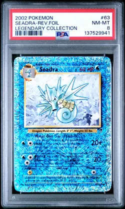 Pokemon Card Seadra 63/110 Reverse Holo PSA 8 WOTC Legendary Collection - Image 1