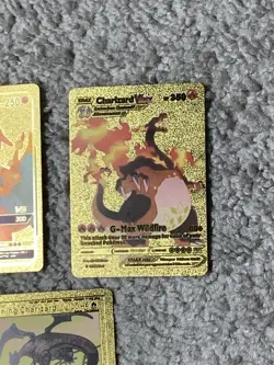 Set of 5 Charizard Gold Foil Fan Art Display Cards NM! - Image 4