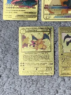 Set of 5 Charizard Gold Foil Fan Art Display Cards NM! - Image 5