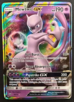 Mewtwo GX 39/73 Shining Legends Ultra Rare Holo Pokemon Card NM - Image 1