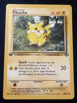 1st Edition Pikachu - Jungle - #60/64 - Vintage Pokemon Card 1999 WOTC - Image 1