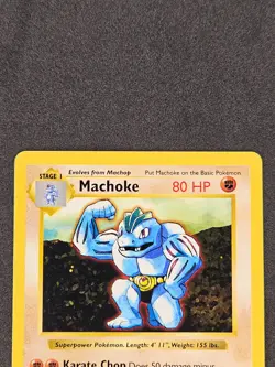 Shadowless Machoke Uncommon 34/102 Shadowless Base Set 1999 WOTC Pokemon Card LP - Image 3