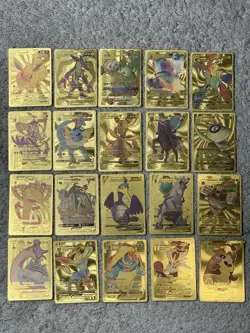 Set of 45 Charizard,Blatoise,Pikachu&More!!! Rare Gold Accent Foil Fan Art Cards - Image 2