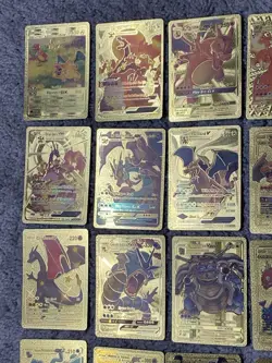 Set of 45 Charizard,Blatoise,Pikachu&More!!! Rare Gold Accent Foil Fan Art Cards - Image 3