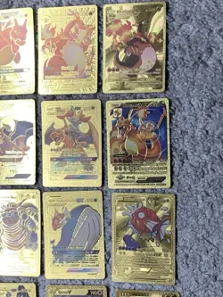 Set of 45 Charizard,Blatoise,Pikachu&More!!! Rare Gold Accent Foil Fan Art Cards - Image 4