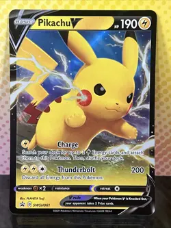 Pikachu V SWSH061 Black Star Promo Ultra Rare Holo Pokemon TCG Card NM 🔥 - Image 1