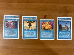 Lot of 7 Vintage MTG Magic the Gathering Blue Cards from Unlimited Edition - Image 1