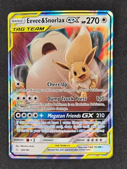 Eevee & Snorlax Tag Team GX 120/181 Sun & Moon: Team Up Pokemon Card LP+ - Image 1