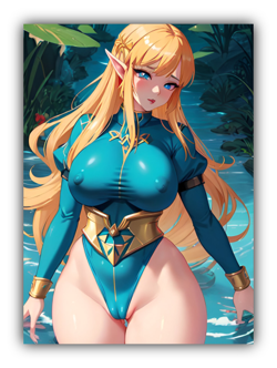 Zelda Full Art Trading Card - Sexy Adult Anime Waifu Custom Made | Parody - Image 1
