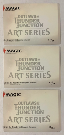 Set of 3 Miscut Outlaws of Thunder Junction Art Cards - Non-Stamped - MTG - Image 2
