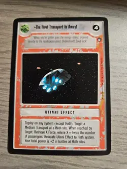 Star Wars CCG The First Transport Is Away Black Border R Card Decipher Hoth BB - Image 1