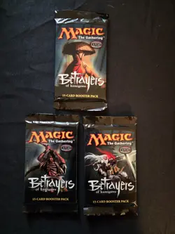 MTG Betrayers of Kamigawa, SEALED, English booster packs X3, each pack art 2005 - Image 1