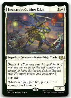 MTG TMNT Teenage Mutant Ninja Turtles Leonardo, Cutting Edge RARE NM/Unplayed - Image 1