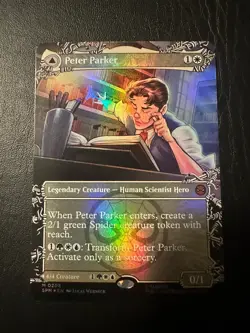 NM Borderless Foil Peter Parker, MTG, Marvel's Spider-Man, Magic, 208 - Image 1