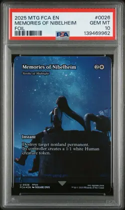 2025 MTG FINAL FANTASY THROUGH THE AGES FOIL #0026 MEMORIES OF NIBELHEIM PSA 10 - Image 1