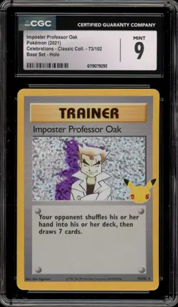 Pokemon Imposter Professor Oak Celebrations Classic Coll. Holo #73 CGC 9 Mint - Image 1