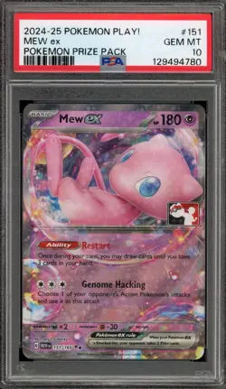 Pokemon Mew ex Pokemon Prize Pk. PLAY! Double Rare Promo #151 PSA 10 Gem Mint - Image 1