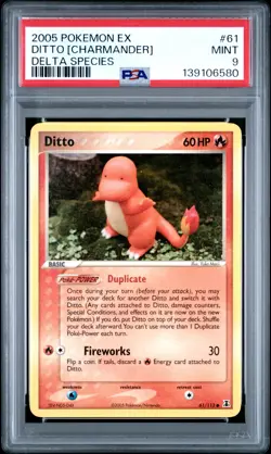 Pokemon TCG Ditto - (Charmander) 061/113 Delta Species Regular PSA 9 - Image 1