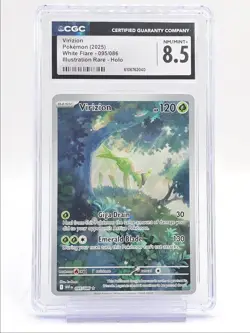 VIRIZION 2025 POKEMON WHITE FLARE ILLUSTRATION RARE 095/086 CGC 8.5 Q6484 - Image 1