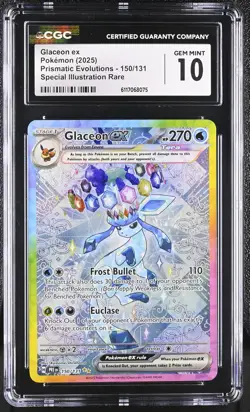 Glaceon EX 150/131 Special Illustration Rare Pokemon CGC 10 Gem Mint *075 - Image 1