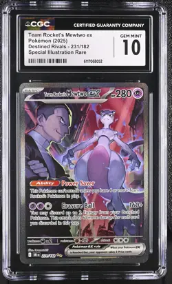 Team Rocket's Mewtwo EX 231/182 SIR Pokemon CGC 10 Gem Mint *052 - Image 1