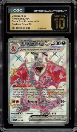 Pokemon Charizard ex Paldean Fates Tin Promo SVP EN 074 CGC 10 Pristine - Image 1