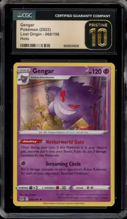 Pokemon Gengar Lost Origin Holo Rare #066 CGC 10 Pristine - Image 1