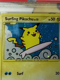 2009 POKEMON PLATINUM RISING RIVALS #114 SURFING PIKACHU-HOLO PSA 6 Swirl 💫 - Image 2