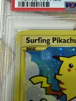 2009 POKEMON PLATINUM RISING RIVALS #114 SURFING PIKACHU-HOLO PSA 6 Swirl 💫 - Image 3