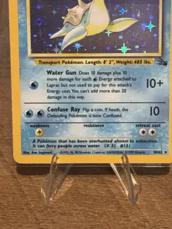 Pokemon Lapras 10/62 Fossil Holo 1999 Unlimited WOTC LP - Image 2