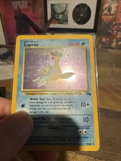 Pokemon Lapras 10/62 Fossil Holo 1999 Unlimited WOTC LP - Image 3