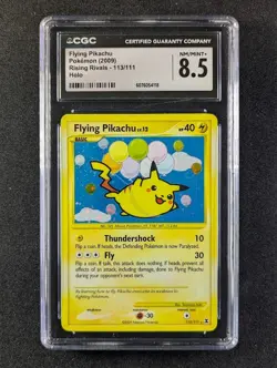 2009 Pokemon FLYING PIKACHU #113/111 Rising Rivals Holo Secret Rare CGC 8.5 - Image 1