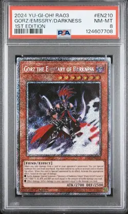 Gorz The Emissary Of Darknes RA03-EN210 1st Ed Platinum Secret Rare Yugioh PSA 8 - Image 1