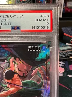 One Piece Roronoa Zoro OP12-020 Legacy of the Master Foil PSA 10 - Image 2