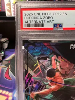 One Piece Roronoa Zoro OP12-020 Legacy of the Master Foil PSA 10 - Image 3