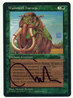 MTG Mammoth Harness Signed Melissa Benson Magic The Gathering Reserved List - Image 1