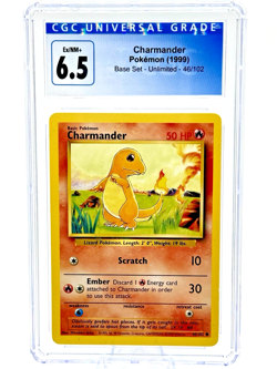 VINTAGE 1999 POKEMON BASE SET #46/102 CHARMANDER CGC 6.5 Excellent/Near Mint+ - Image 1