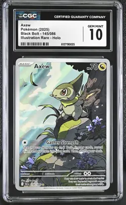 Pokemon English Axew 145/086 2025 Black Bolt - BLK EN CGC 10 not PSA - Image 1