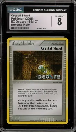 Pokemon Crystal Shard EX Deoxys Reverse Holo #85 CGC 8 - Image 1