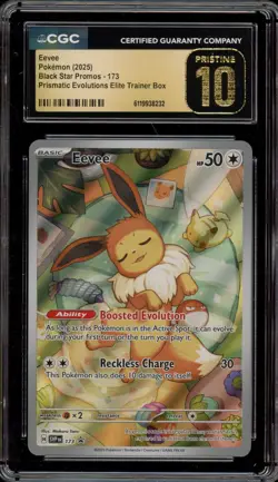 Pokemon Eevee Prismatic Evolutions ETB Promo SVP EN 173 CGC 10 Pristine - Image 1