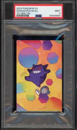 Pokemon Gengar/Poliwag 151 Mini Tin SV PSA 9 Mint - Image 1