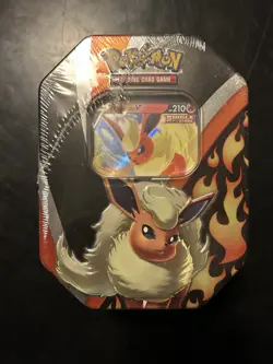 Pokemon TCG Eevee Evolutions Tin Flareon V- FACTORY SEALED - Image 1