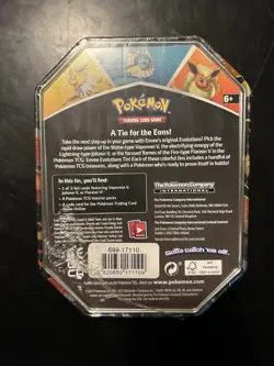 Pokemon TCG Eevee Evolutions Tin Flareon V- FACTORY SEALED - Image 3