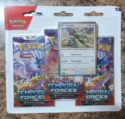 Pokemon TCG, SV5 Temporal Forces 3 Pack Blister and Promo Card - Image 1