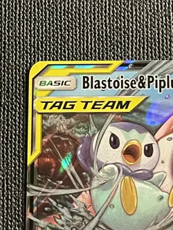 Pokemon TCG Blastoise & Piplup GX TAG TEAM Cosmic Eclipse Holo 38/236 270 HP - Image 2