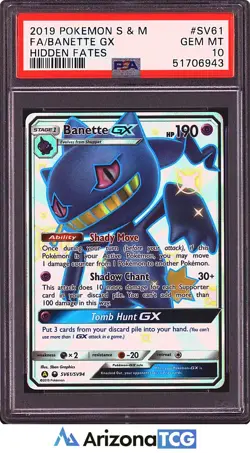 Pokemon 2019 Banette GX SV61/SV94 Full Art Shiny Vault Hidden Fates PSA 10 - Image 1
