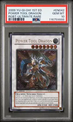 YUGIOH PSA 10 Power Tool Dragon RGBT-EN042 Ultimate Rare 1st Edition *9888 - Image 1